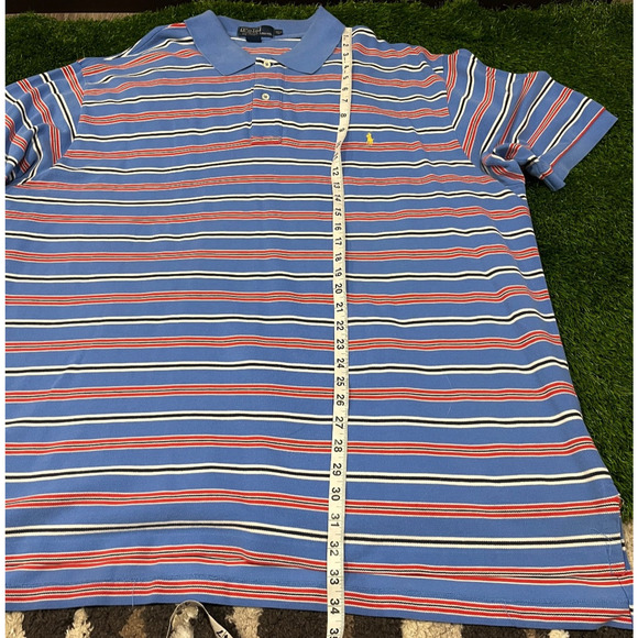 Polo by Ralph Lauren Vintage Striped Polo Shirt Yellow Pony Y2K 2000s 3XLT - Picture 4 of 6